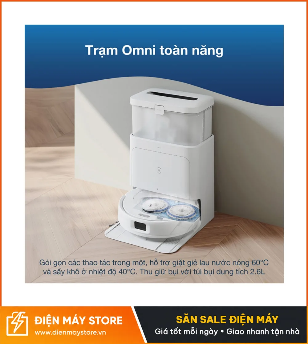 Ecovacs Deebot N30 Pro Omni Robot H&uacute;t Bụi Lau Nh&agrave; 2025