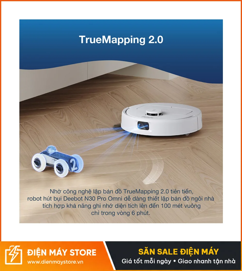 Ecovacs Deebot N30 Pro Omni Robot H&uacute;t Bụi Lau Nh&agrave; 2025