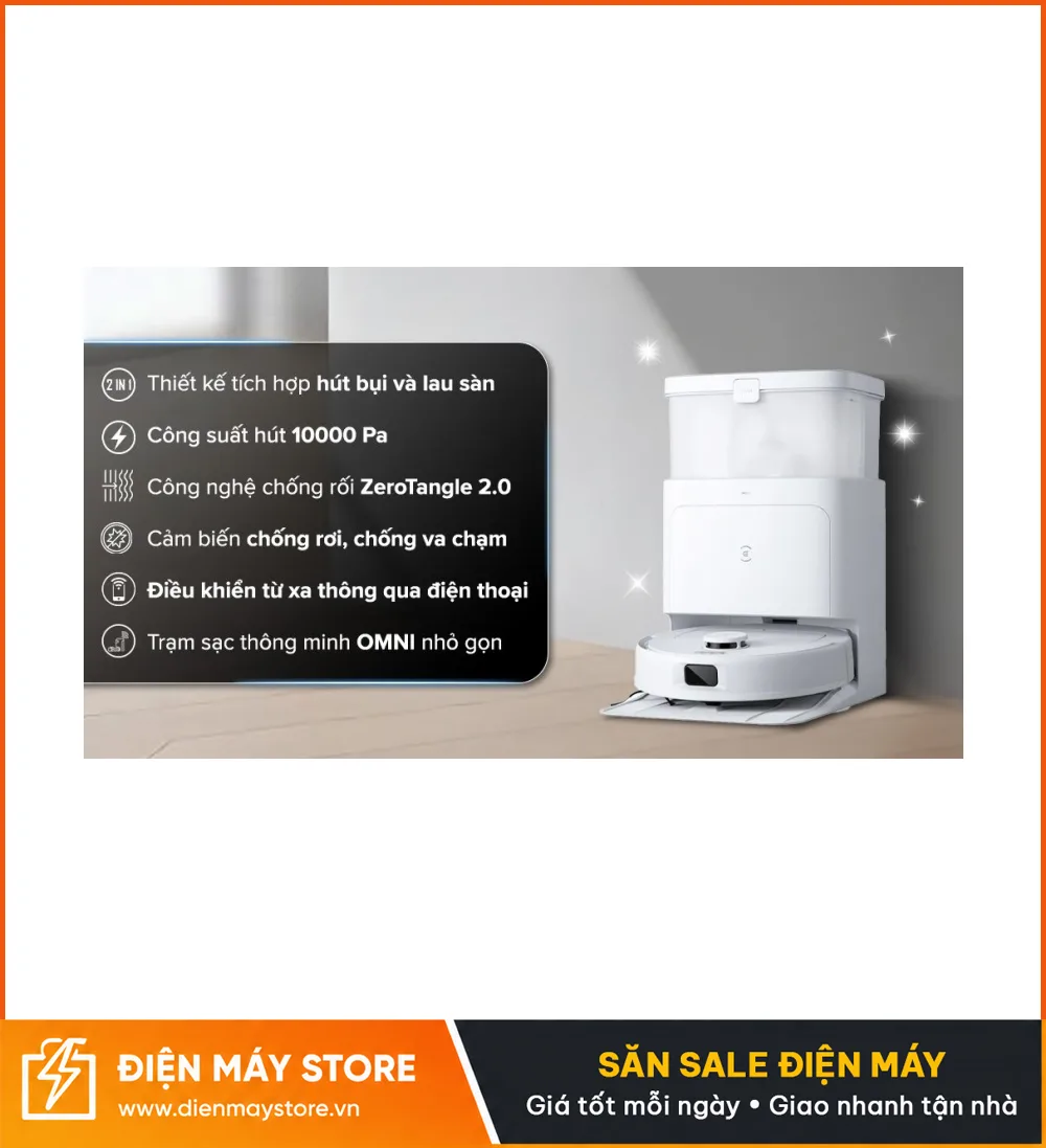 Ecovacs Deebot N30 Pro Omni Robot H&uacute;t Bụi Lau Nh&agrave; 2025