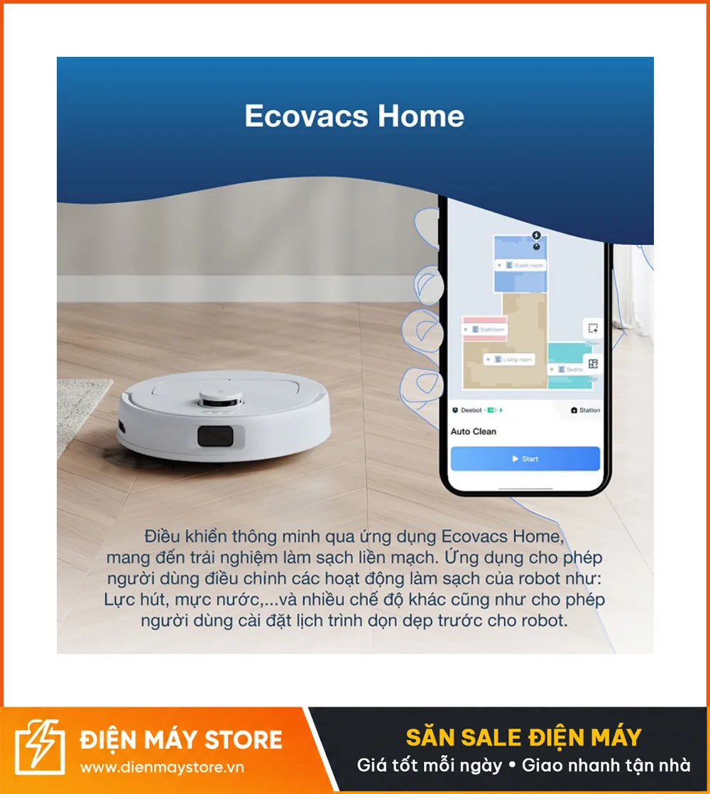 Ecovacs Deebot N30 Pro Omni Robot H&uacute;t Bụi Lau Nh&agrave; 2025