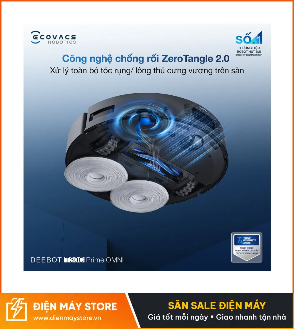 Ecovacs T30C Prime Omni Robot H&uacute;t Bụi Lau Nh&agrave; Tự Động 2026