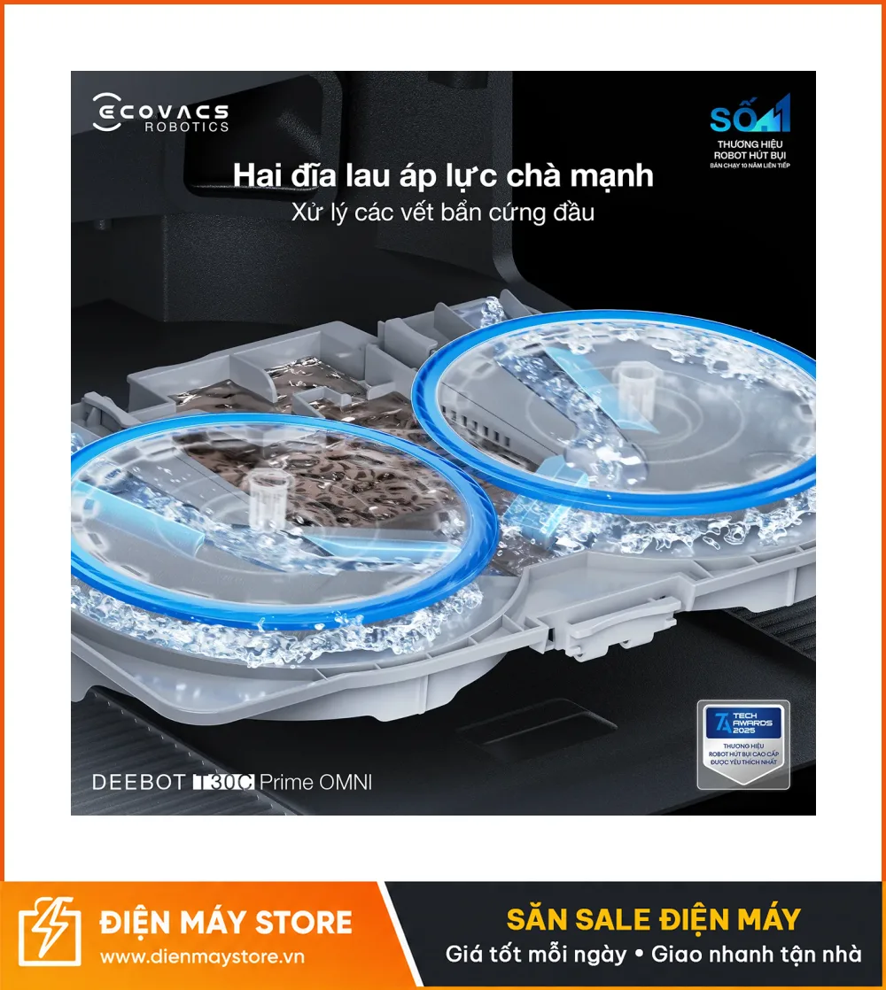 Ecovacs T30C Prime Omni Robot H&uacute;t Bụi Lau Nh&agrave; Tự Động 2026