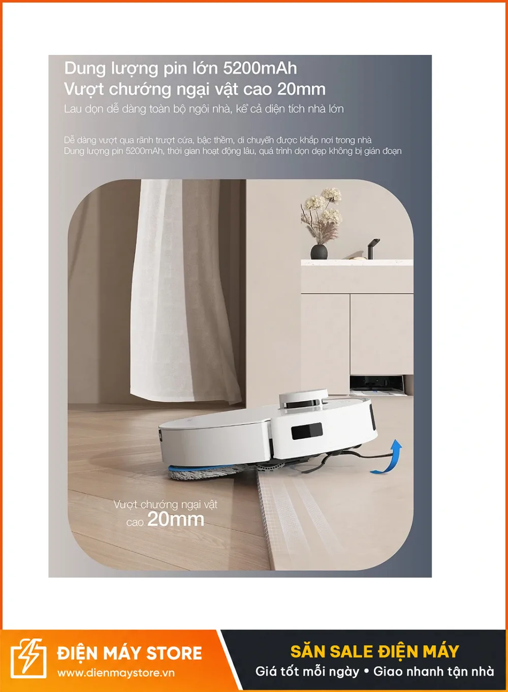 Ecovacs T30E Pro Omni Robot H&uacute;t Bụi Lau Nh&agrave; Tự Động