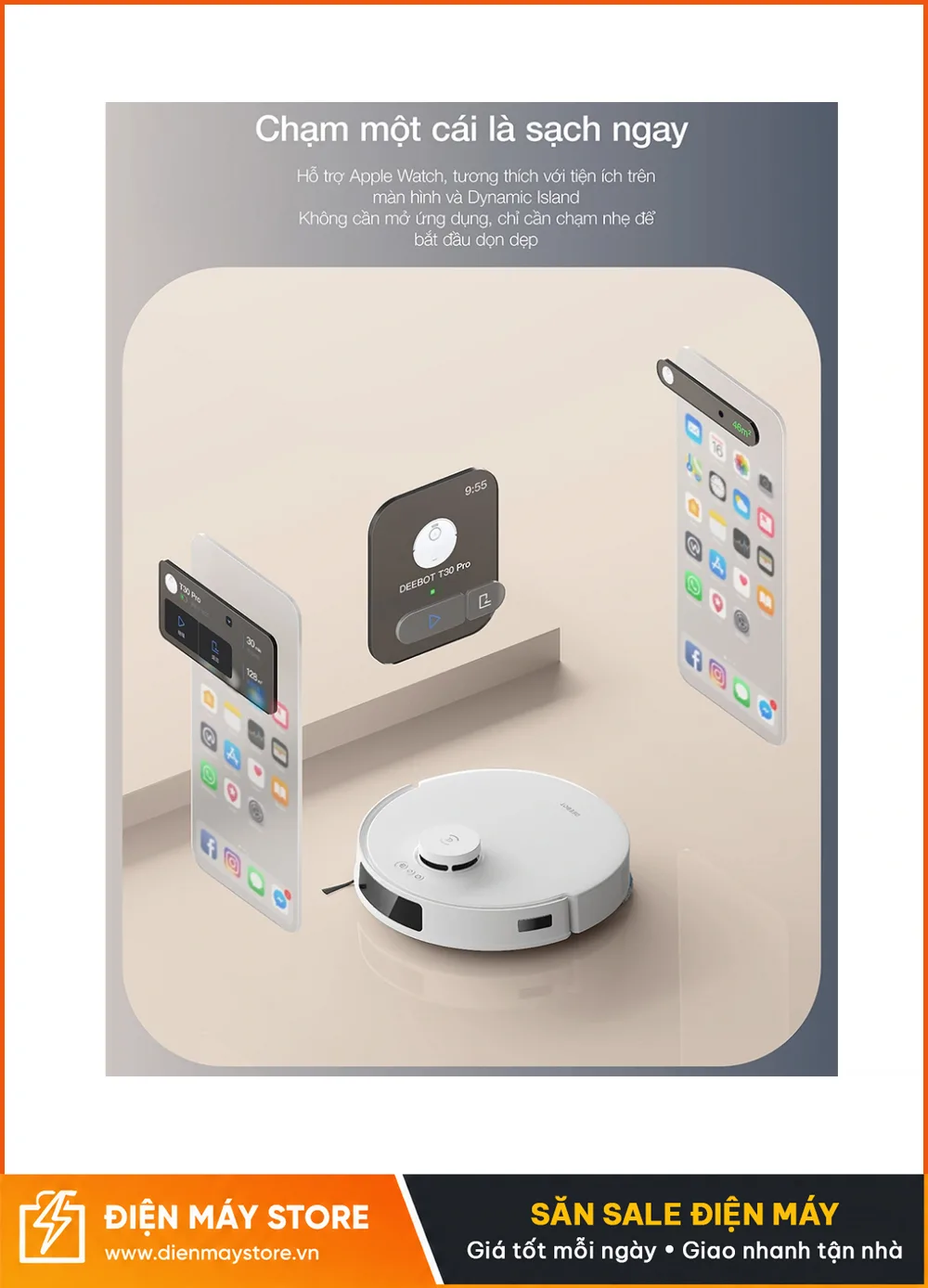 Ecovacs T30E Pro Omni Robot H&uacute;t Bụi Lau Nh&agrave; Tự Động