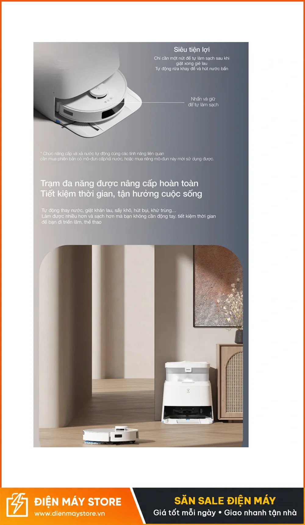 Ecovacs T30E Pro Omni Robot H&uacute;t Bụi Lau Nh&agrave; Tự Động