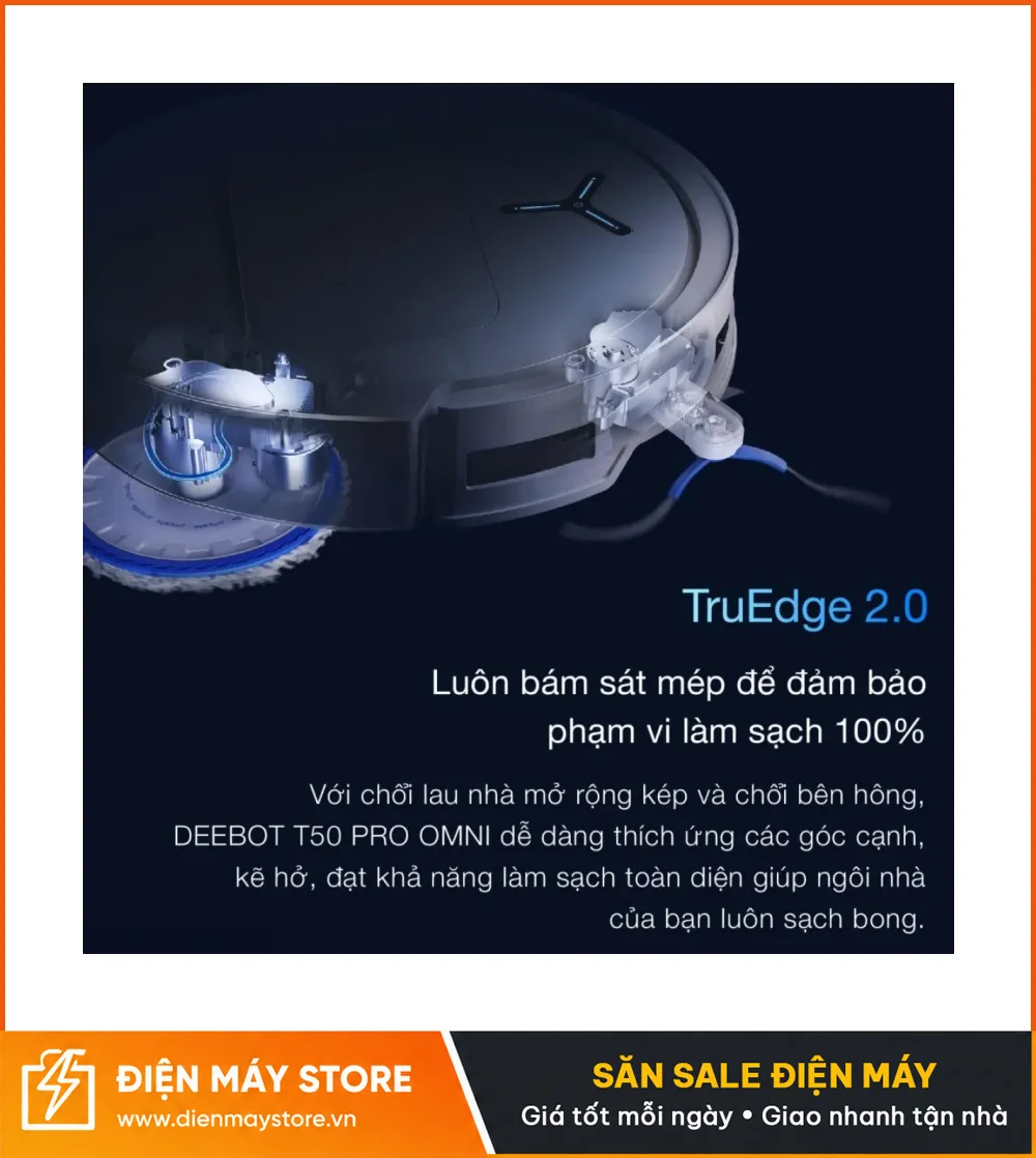 Ecovacs T50 Pro Omni Gen 3 Robot H&uacute;t Bụi Lau Nh&agrave; Tự Động