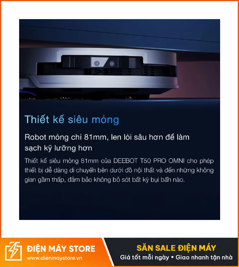 Ecovacs T50 Pro Omni Gen 3 Robot H&uacute;t Bụi Lau Nh&agrave; Tự Động