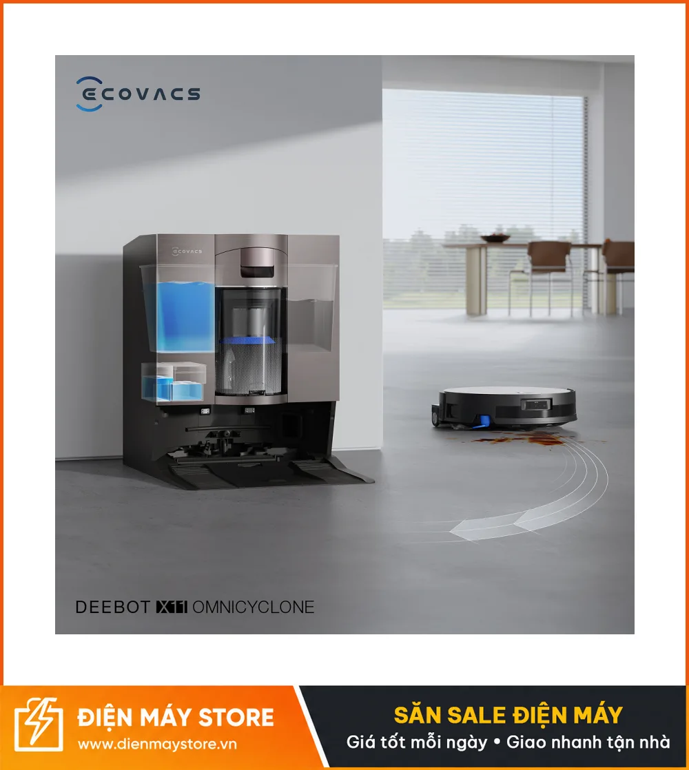 Ecovacs Deebot X11 OmniCyclone Robot H&uacute;t Bụi Lau Nh&agrave; Th&ocirc;ng Minh 2025