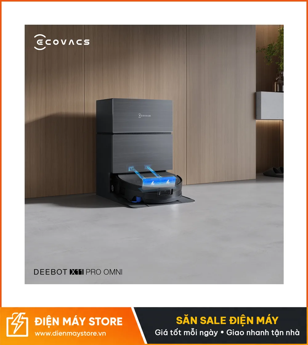 Ecovacs X11 Pro Omni Robot H&uacute;t Bụi Lau Nh&agrave; Th&ocirc;ng Minh 2025
